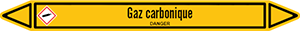 Marqueur de tuyauterie fluide Gaz carbonique avec pictogrammes CLP