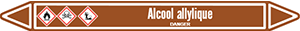 Marqueur de tuyauterie fluide alcool allylique avec pictogrammes CLP