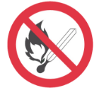 Image du panneau de signalisation d'interdiction d'allumer une flamme normé ISO 7010 produit par Préventimark