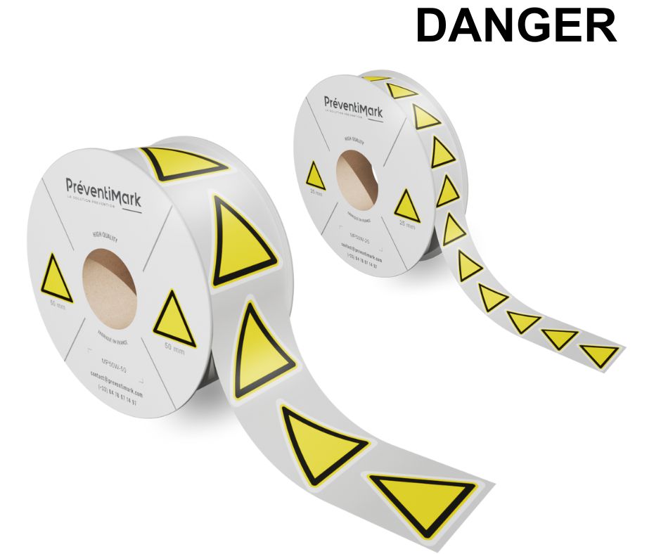 Rouleaux danger prédécoupés et pré-imprimés