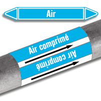 Étiquettes adhésives de marqueur de tuyauterie Air