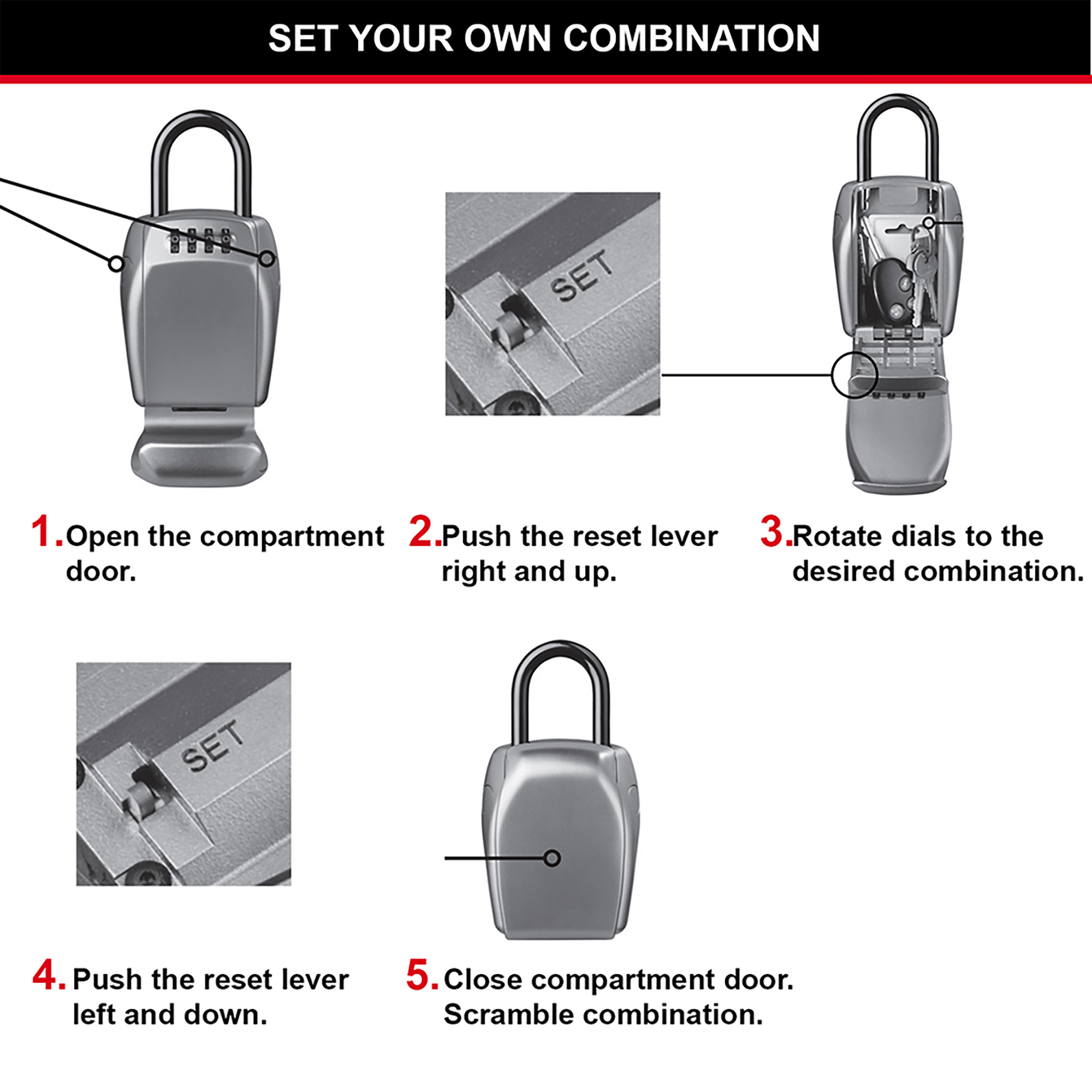 Boîte à clé sécurisée Master Lock Select Access à combinaison programmable