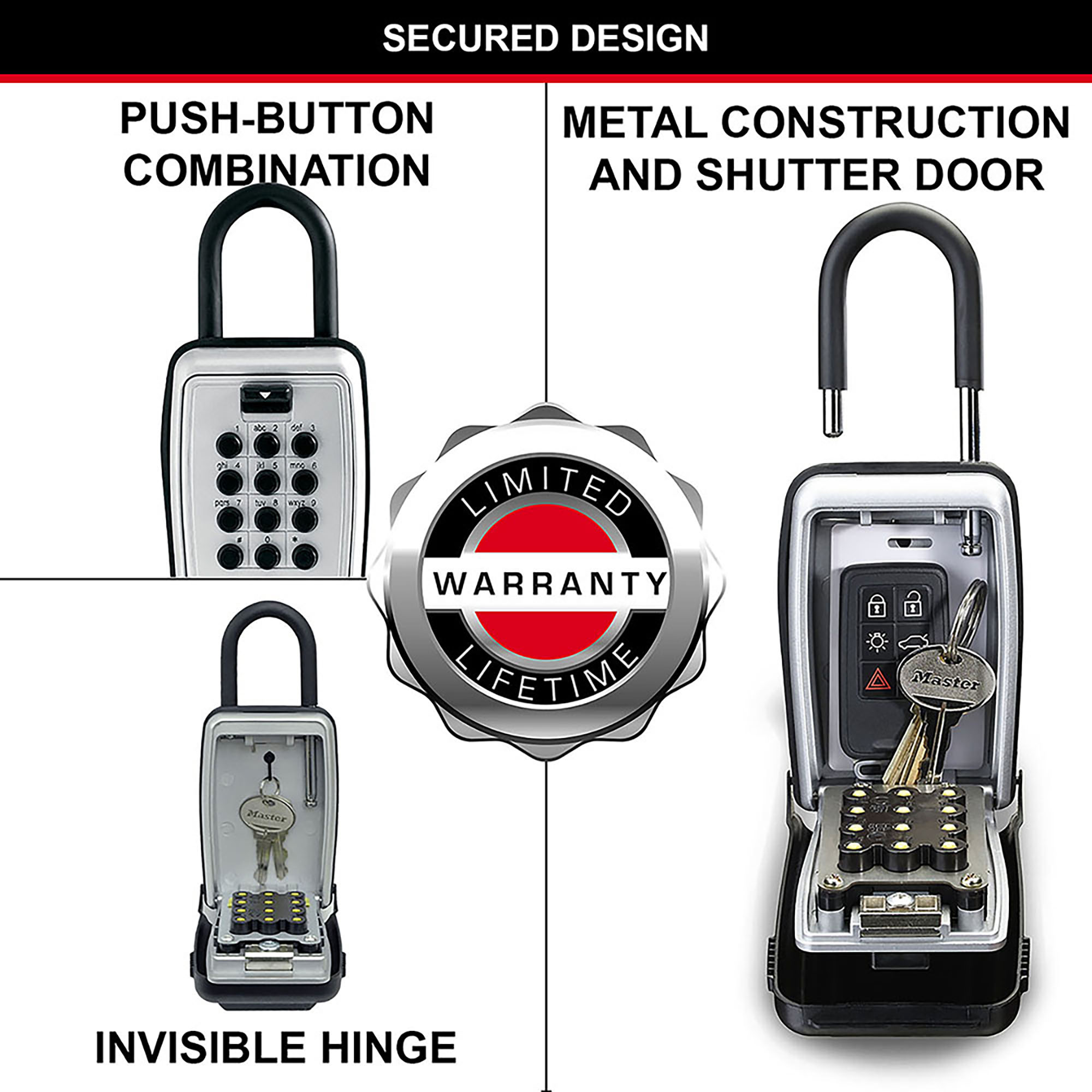Boîte à Clé Connectée Bluetooth ou Combinaison- Master Lock- Preventimark -  Préventimark