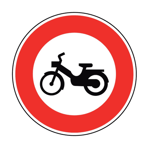 Panneau accès interdit aux cyclomoteurs B9g