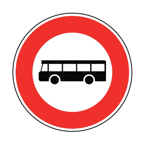Panneau accès interdit aux transport en commun B9f