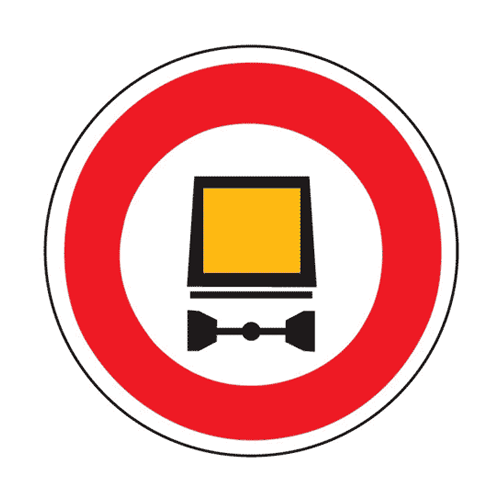 Panneau accès interdit aux véhicules transportant des marchandises dangereuse B18c