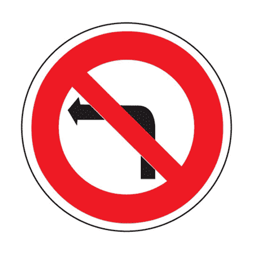 Panneau interdiction de tourner à gauche B2a
