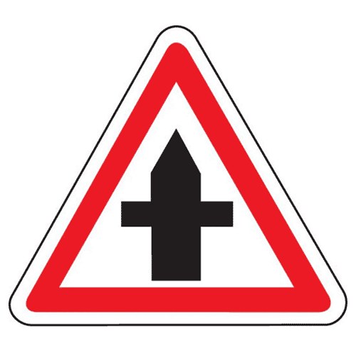 Panneau intersection dont les usagers doivent cédez le passage AB2