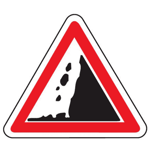 Panneau risque de chute de pierre A19