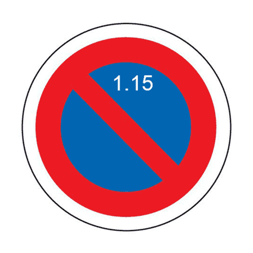 Panneau stationnement interdit du 1er au 15 du mois B6a2