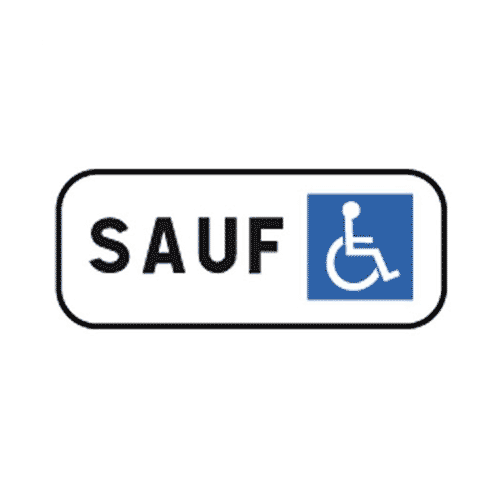 Panonceau stationnement interdit sauf handicapé M6h