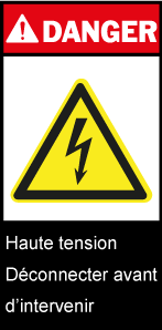 Etiquettes ANSI Z535 - Danger - Haute tension