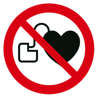 Entrée interdite aux porteurs de stimulateur cardiaque - étiquettes et panneaux d'interdiction et de restriction