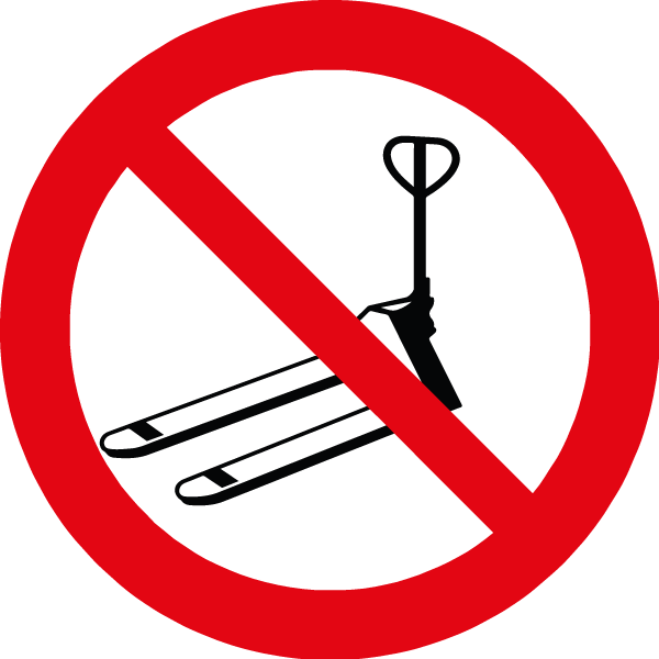 Transpalette interdit - P282 - ISO 7010 - étiquettes et panneaux d'interdiction et de restriction