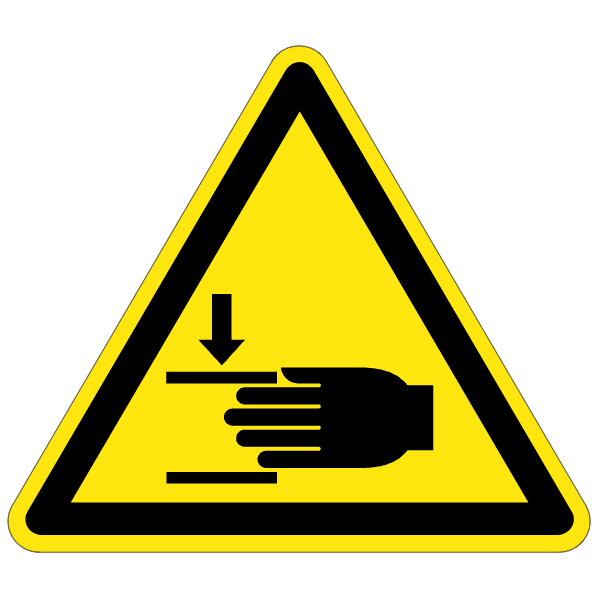 Ecrasement des mains - W024 - ISO 7010 - étiquettes et panneaux de danger et de prévention