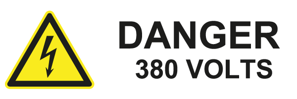 380 Volts - W505 - étiquettes et panneaux de danger et de prévention - picto et texte paysage