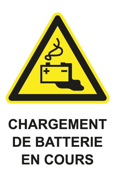 Chargement de batterie en cours - W748 - étiquettes et panneaux de danger et de prévention - picto et texte portrait