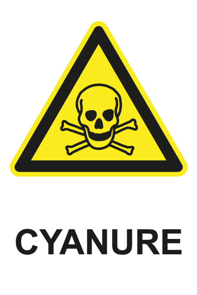 Cyanure - W755 - étiquettes et panneaux de danger et de prévention - picto et texte portrait