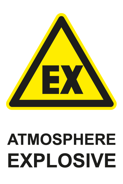 Atmosphère explosive - W759 - étiquettes et panneaux de danger et de prévention - picto et texte portrait