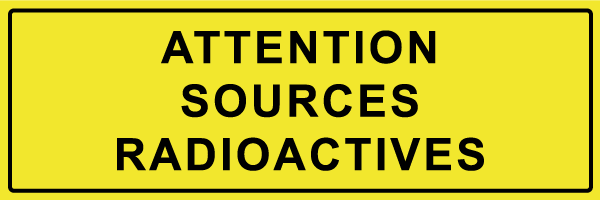 Attention sources radioactives - W637 - étiquettes et panneaux de danger et de prévention - texte paysage