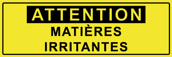 Attention matières irritantes - W651 - étiquettes et panneaux de danger et de prévention - texte paysage