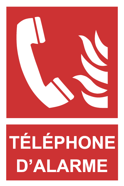 Téléphone d'alarme - F401 - étiquettes et panneaux d'incendie et de sécurité - picto et texte portrait
