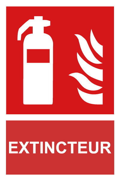 Extincteur - F403 - étiquettes et panneaux d'incendie et de sécurité - picto et texte portrait