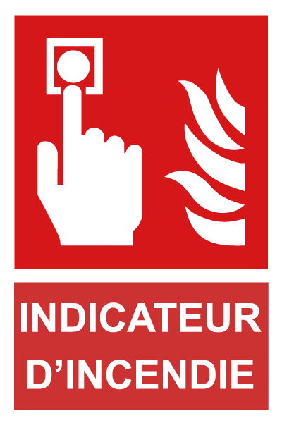 Indicateur d'incendie - F414 - étiquettes et panneaux d'incendie et de sécurité - picto et texte portrait