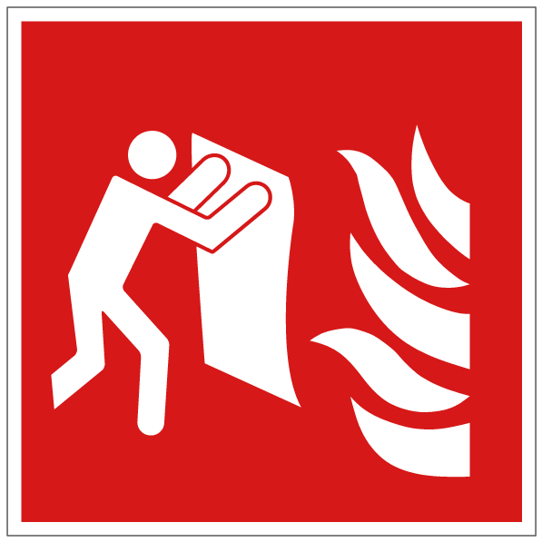 Couverture anti-feu - F016 - ISO 7010 - étiquettes et panneaux d'incendie et de sécurité