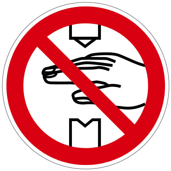 Ne pas mettre la main - P189 - étiquettes et panneaux d'interdiction et de restriction