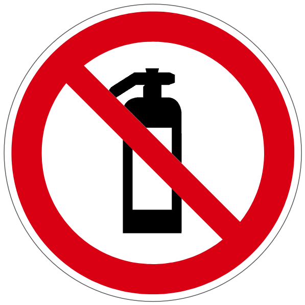 Interdiction d'utiliser l'extincteur - P219 - étiquettes et panneaux d'interdiction et de restriction