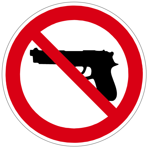 Pictogramme Armes à feu interdites