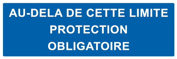 Au-dela de cette limite protection obligatoire - M651 - étiquettes et panneaux d'obligation et de consigne - texte paysage