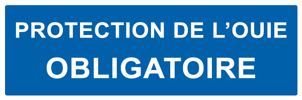 Protection de l'ouïe obligatoire - M658 - étiquettes et panneaux d'obligation et de consigne - texte paysage
