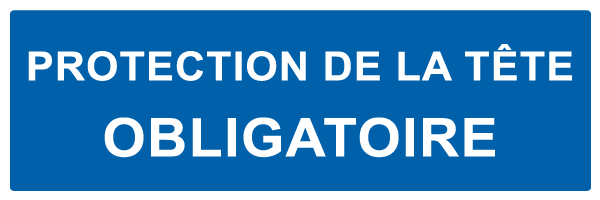 Protection de la tête obligatoire - M659 - étiquettes et panneaux d'obligation et de consigne - texte paysage