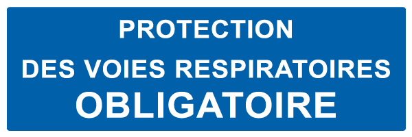 Protection des voies respiratoires obligatoire - M662 - étiquettes et panneaux d'obligation et de consigne - texte paysage