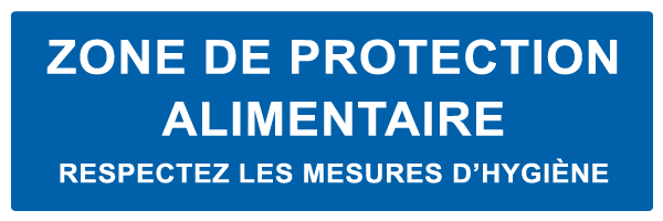 Zone de protection alimentaire Respectez les mesures d'hygiène - M670 - étiquettes et panneaux d'obligation et de consigne - texte paysage