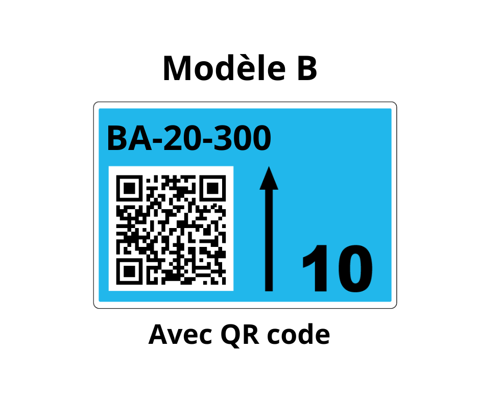 Etiquette de marquage et d'identification de racks et palettiers, modèle B pour QR code