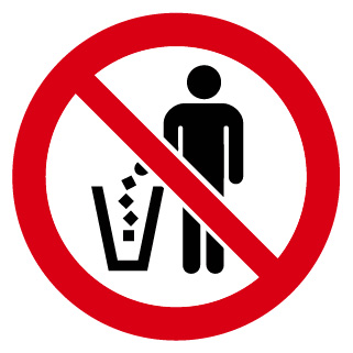 Interdiction de jeter dans la poubelle