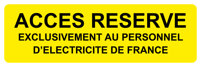 Accès réservé exclusivement au personnel d'électricité de France