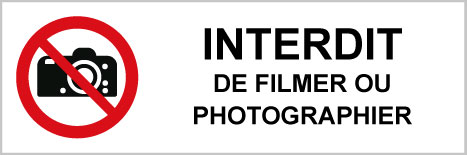 Interdiction de filmer ou photographier - P530 - étiquettes et panneaux d'interdiction et de restriction - picto et texte paysage