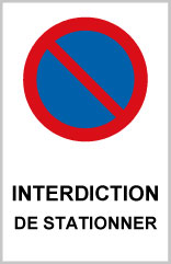 Interdiction de stationner - P757 - étiquettes et panneaux d'interdiction et de restriction - picto et texte portrait