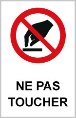 Ne pas toucher - P707 - étiquettes et panneaux d'interdiction et de restriction - picto et texte portrait