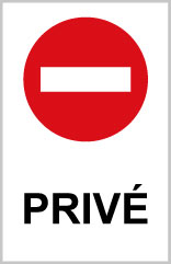 Privé - P754 - étiquettes et panneaux d'interdiction et de restriction - picto et texte portrait