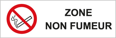 Zone non fumeur - P500 - étiquettes et panneaux d'interdiction et de restriction - picto et texte paysage