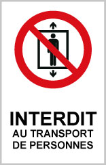 Interdit au transport de personnes - P721 - étiquettes et panneaux d'interdiction et de restriction - picto et texte portrait