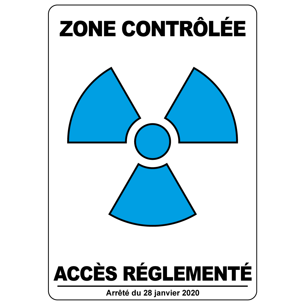 Zone contrôlée, accès réglementé - étiquettes adhésives et panneaux d'interdiction et de restriction