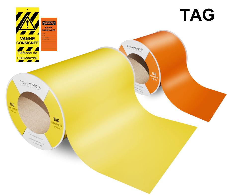 Rouleau d'étiquette TAG en PVC souple (non adhésif)